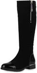 VAN HILL Damen Klassische Stiefel Blockabsatz Lack Trendy Schuhe 840545 213099
