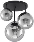 Lindby Deckenlampe Teeja (Modern) in Schwarz aus Glas (3 flammig, E27) -