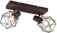 meineWunschleuchte Industrial Balken-Deckenstrahler NARDA Rost-Optik, 2-flammig