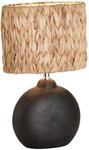 meineWunschleuchte Tischlampe H&ouml;he 38,5cm Keramikfu&szlig; Schwarz mit Lampenschirm...