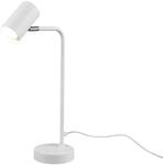 meineWunschleuchte Schreibtischlampe aus Metall in Wei&szlig; matt mit schwenkbarem...
