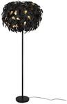meineWunschleuchte LED Stehleuchte Bl&auml;tter Lampenschirm Schwarz-Gold, &Oslash;70cm -...