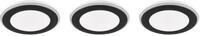 Trio Leuchten LED Einbauleuchte Argus 3er-Set 653610332, Kunststoff Schwarz matt,