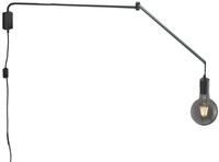meineWunschleuchte Schwenkbare Wandleuchte mit Stecker und Schalter, Schwarz