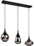 meineWunschleuchte LED Balken Pendelleuchte 3 flammig Glas Chrom verspiegelt in