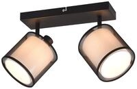 meineWunschleuchte LED Deckenstrahler 2-flammig mit doppeltem Stoffschirm in...