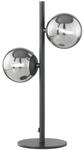 Elegante Tischleuchte Metall Schwarz & Rauchglas Kugeln mundgeblasen, 40cm hoch