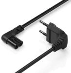 Hama Euro-Netzkabel mit Winkelstecker 3m (langes Kabel, Euro-Netzstecker auf Euro 8