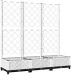 vidaXL Garten-Pflanzgef&auml;&szlig; mit Spalier Wei&szlig; 120 x 40 x 121,5 cm PP
