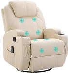 HOMCOM Relaxsessel Massagesessel Fernsehsessel mit Liegefunktion Vibration Fu&szlig;teil