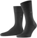 Burlington Herren Socken Leeds M SO Baumwolle Wolle einfarbig 1 Paar, Schwarz (Black