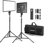 NEEWER 18" LED Videolicht Panel Set, Streaming licht mit 2 STK 45W Dimmbar