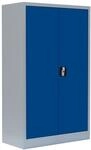 Fl&uuml;gelt&uuml;renschrank komplett montiert grau/blau 120x80x38cm Metallschrank
