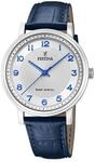 Festina Herren Solar Uhr Analog mit Blauem Lederarmband - Mineralglas mit hoher