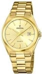 Festina Herren Uhr Analog aus Edelstahl 316L Goldfarben - Quarzwerk - Kalender -