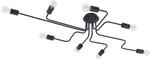 Lindby Deckenlampe Elimar (Retro, Vintage Antik) in Schwarz aus Metall (8 flammig