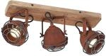 Lindby Strahler Farovi (Vintage, Industriell) in Braun aus Holz (3 flammig GU10) -