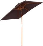 Outsunny Sonnenschirm 200 x 150 x 235 cm Knickbarer Gartenschirm 3-stufig einstellbar