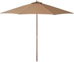 Outsunny Sonnenschirm &Oslash; 300 cm, Sonnenschirm mit UV Schutz Balkonschirm aus Holz