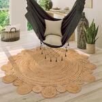 Paco Home Teppich Rund Wohnzimmer Jute Boho Ethno Muster Modern Handgefertigt