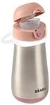 B&Eacute;ABA, Inox Trinkflasche f&uuml;r Kinder 2 in 1, Trinkflaschen-/Glasfunktion,