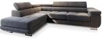 Masseno Ecksofa Selva L-S mit Schlaffunktion L-Form, Glamour Sofa mit Bettkasten,