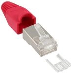 InLine 74510R 10er Pack Crimpstecker RJ45 geschirmt, mit Knickschutz und