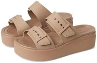 Crocs Damen Brooklyn Buckle Low Wedge Sandal, Latte, 39/40 EU