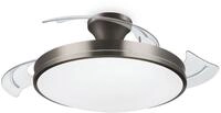 PHILIPS Plaf&oacute;n LED y Ventilador de Techo Retr&aacute;ctil N&iacute;quel Con Mando a Distancia