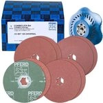 PFERD TOOLS COMBICLICK Fiberscheiben-Set, 9-teilig | Korund &Oslash; 125mm A36, 60,...