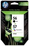 HP 56/57, Kombipackung, Druckerpatronen 1 x Schwarz/dreifarbig (Cyan, Magenta, Gelb)