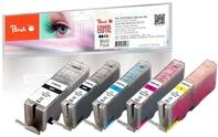 Peach C550/551/555 Spar Pack Druckerpatronen XL (BK, PBK, C, M, Y) ersetzt Canon