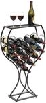 DanDiBo Weinregal Weinglas Design Metall Schwarz Flaschenregal stehend 100 cm 96211
