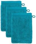 m&ouml;ve Superwuschel Waschhandschuh 15 x 20 cm aus 100% Baumwolle, lagoon 3er Set