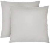 biberna Kissenbezug 80x80 cm, 2er Set grau | Jersey Baumwolle | Rei&szlig;verschluss 
