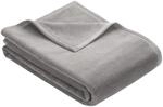 Ibena Berlin Wolldecke 150x200 cm - Premium Kuscheldecke hellgrau, hochwertige