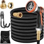 GARDEBRUK&reg; Flexibler Gartenschlauch 15m 3fach Latexkern Vollmessing Adapter...