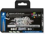 STAEDTLER soft brush pen pigment Arts, "grey colours", pigmentierte