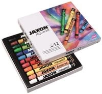 Honsell 49412 - Jaxon Aquarell Wachspastellkreide, wasservermalbar, 12er Set im