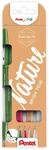Pentel SES15N-4 Brush Sign Pen Nature Colors Set, Faserschreiber, pinsel&auml;hnliche