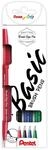Pentel Sign Pen Brush Touch 4er Set, sortiert, Faserschreiber mit pinsel&auml;hnlicher