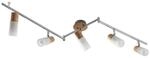 Lindby Deckenlampe Glas, Holz Deckenstrahler schwenkbar und drehbar 5x E14 max. 5W
