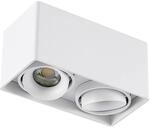 Arcchio Deckenlampe Kubika (Modern) in Wei&szlig; aus Aluminium (2 flammig, GU10) -