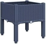 vidaXL Pflanzkasten mit Beinen, Pflanzk&uuml;bel mit Rattan-Optik, Blumenk&uuml;bel f&uuml;r