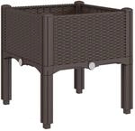 vidaXL Pflanzkasten mit Beinen Braun 40x40x42 cm PP