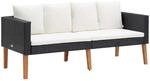 vidaXL Gartensofa 2-Sitzer mit Auflagen Zweisitzer Sofa Lounge Gartenbank