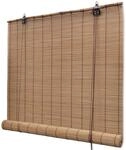 vidaXL Bambusrollo 80x220cm Braun Fensterrollo Sichtschutz Holzrollo Jalousie