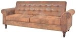 vidaXL Schlafsofa Armlehnen Kunstleder Braun Sofa Bettsofa Couch Schlafcouch