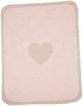 David Fussenegger Babydecke rosa mit Herz Motiv aus Baumwolle 70x90 cm flauschig