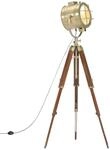 vidaXL Mangoholz Massiv Stativlampe H&ouml;henverstellbar Vintage Retro Standleuchte